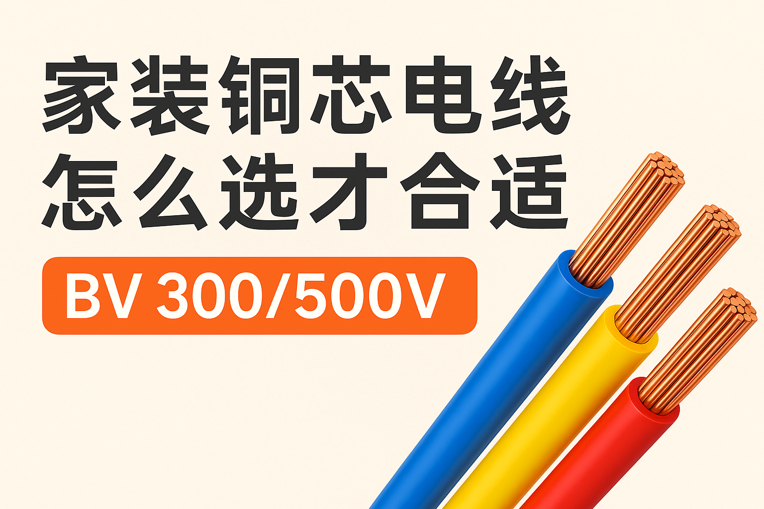 家装铜芯电线怎么选才合适 BV 300/500V ？？？？？？？