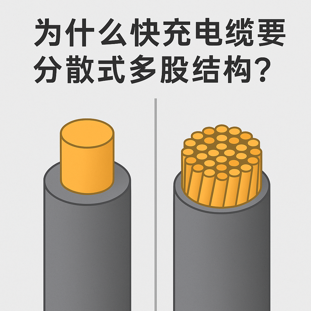 为什么快充电缆要接纳疏散式多股结构？？？？？焦点缘故原由着实有 5 个